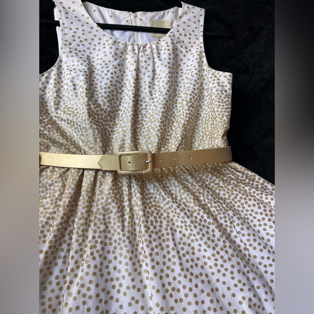 Modcloth Spellbinding Ability Gold Dots Dress, Si… - image 3